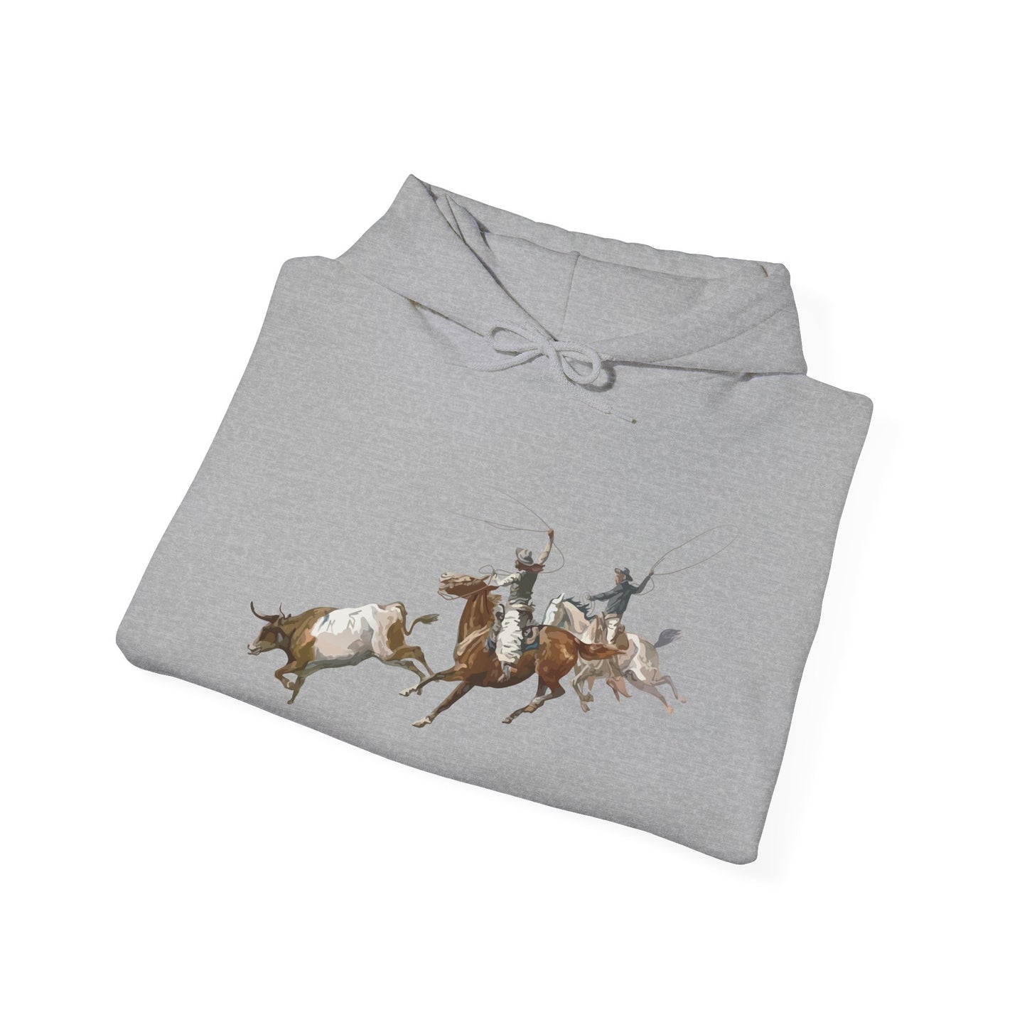 Unisex Hoodie - 2 Cowboys Roping 1 Longhorn X 300