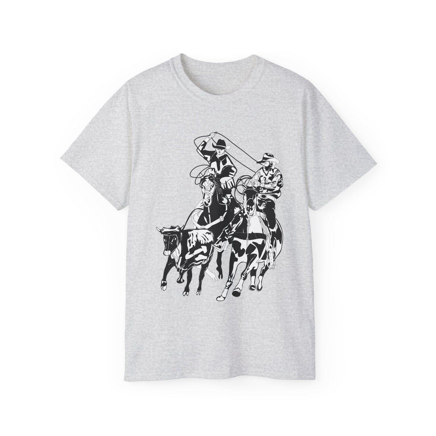 Unisex Ultra Cotton Tee - California Rodeo - Salinas Team Roping - BW
