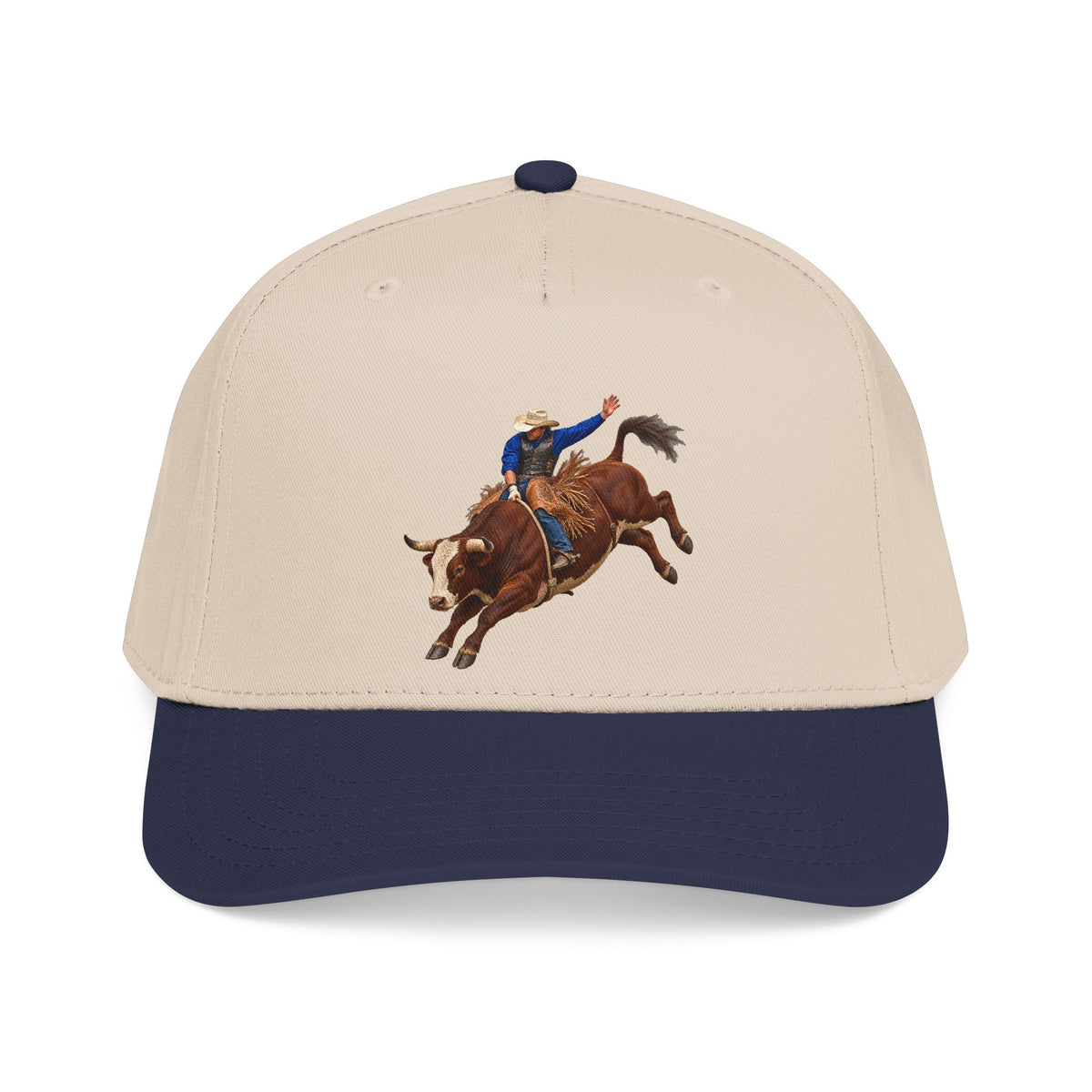 Mid Profile Baseball Cap — Cowboys - Bull Rider - Mid Ride - without Text - 3D Transparent