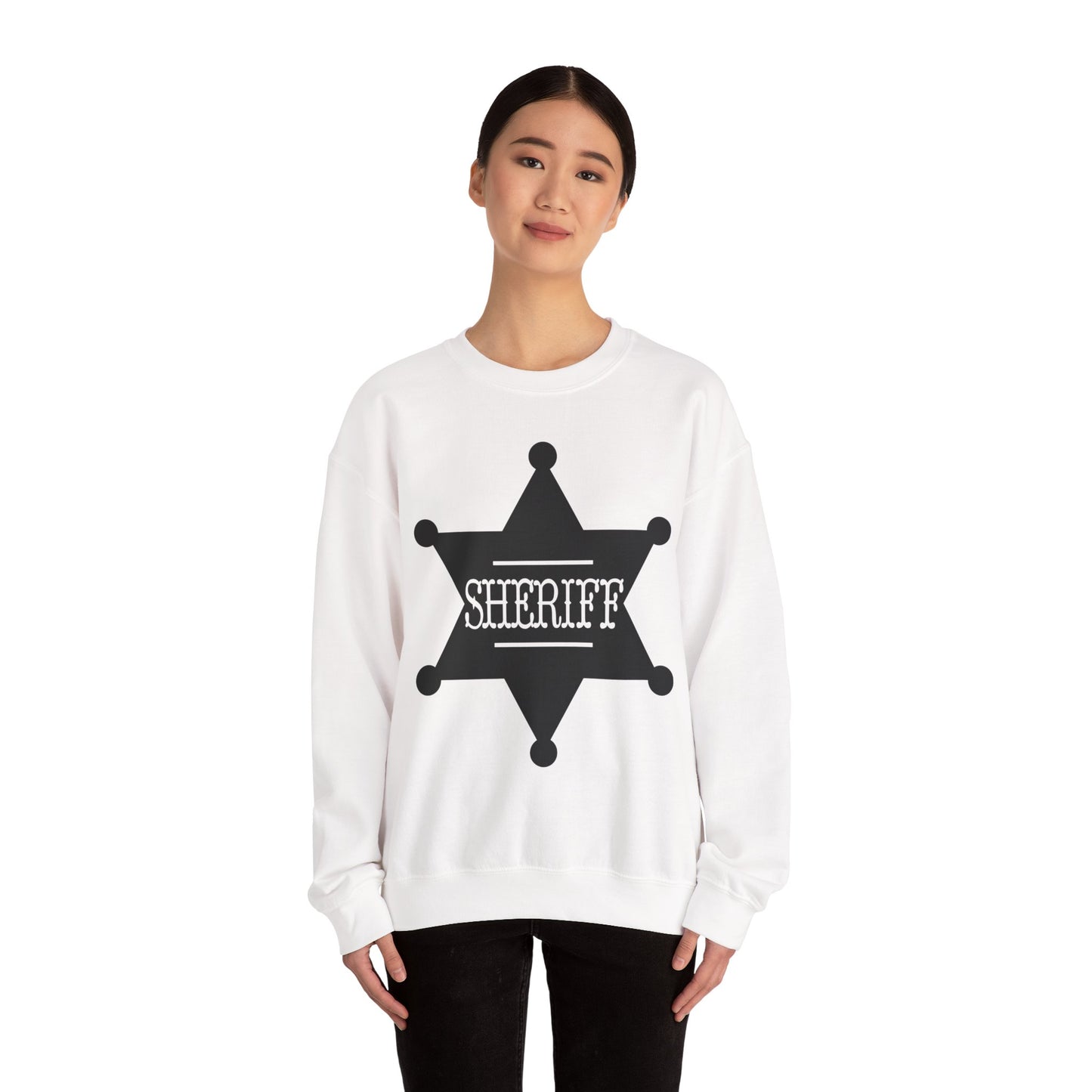 Crewneck Sweatshirt - Sheriff Badge w Txt Sheriff X 300