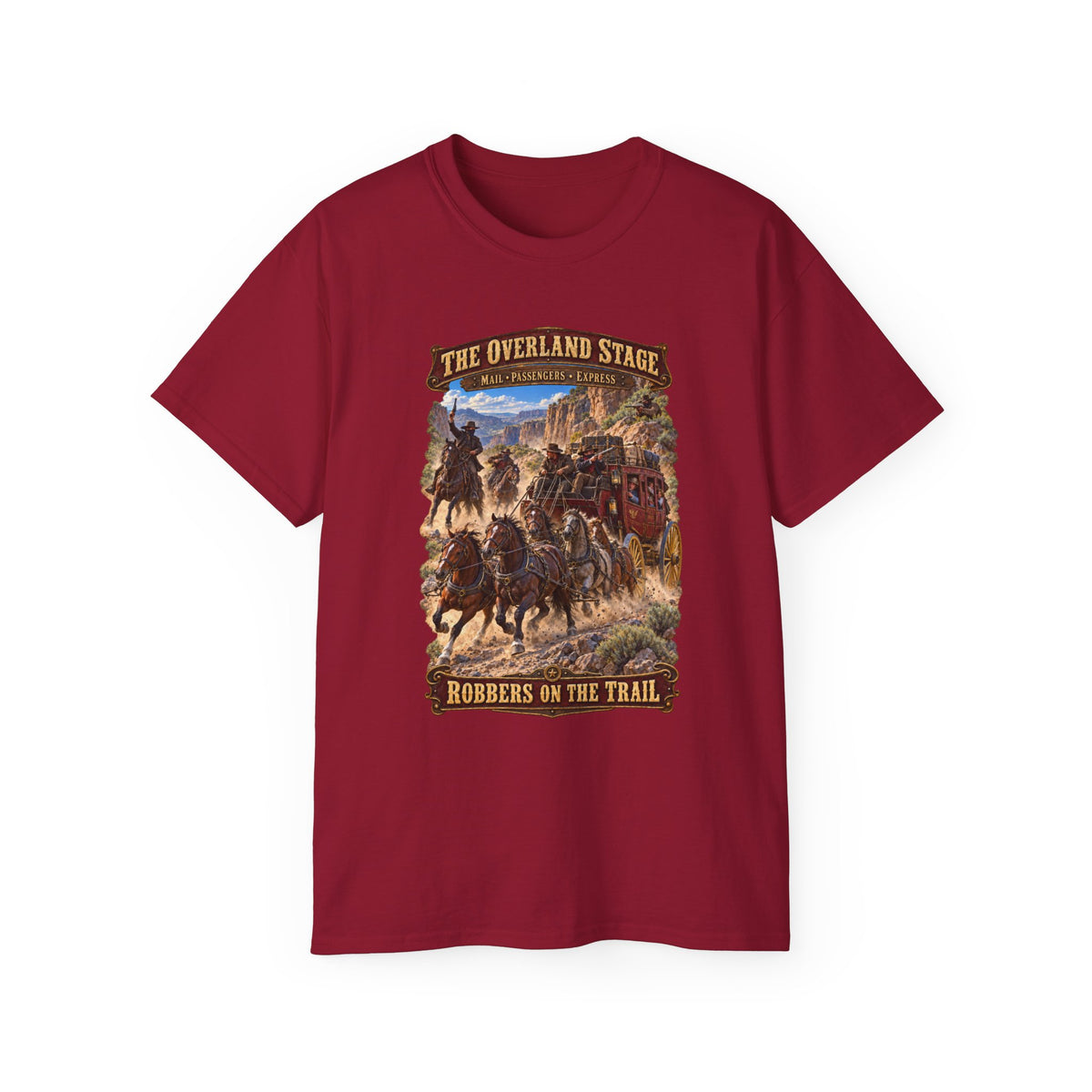 Unisex Ultra Cotton Tee - Overland Stage - Robbers on the Trail - 3D - Enhanced