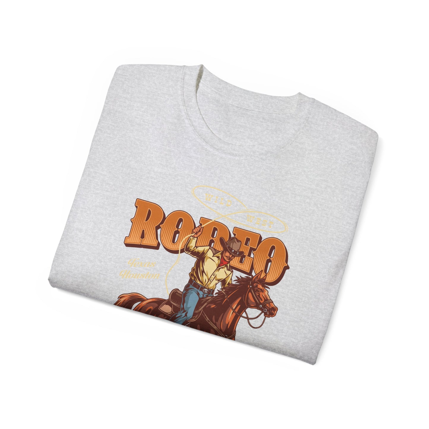 Western Rodeo Cowboy Tee - Fun Casual Shirt for Rodeo Fans, Gift for Country Lovers, Festival Outfit, Everyday Wear, Rodeo Apparel - Wild West - Houston, Texas - American Rodeo Cowboy