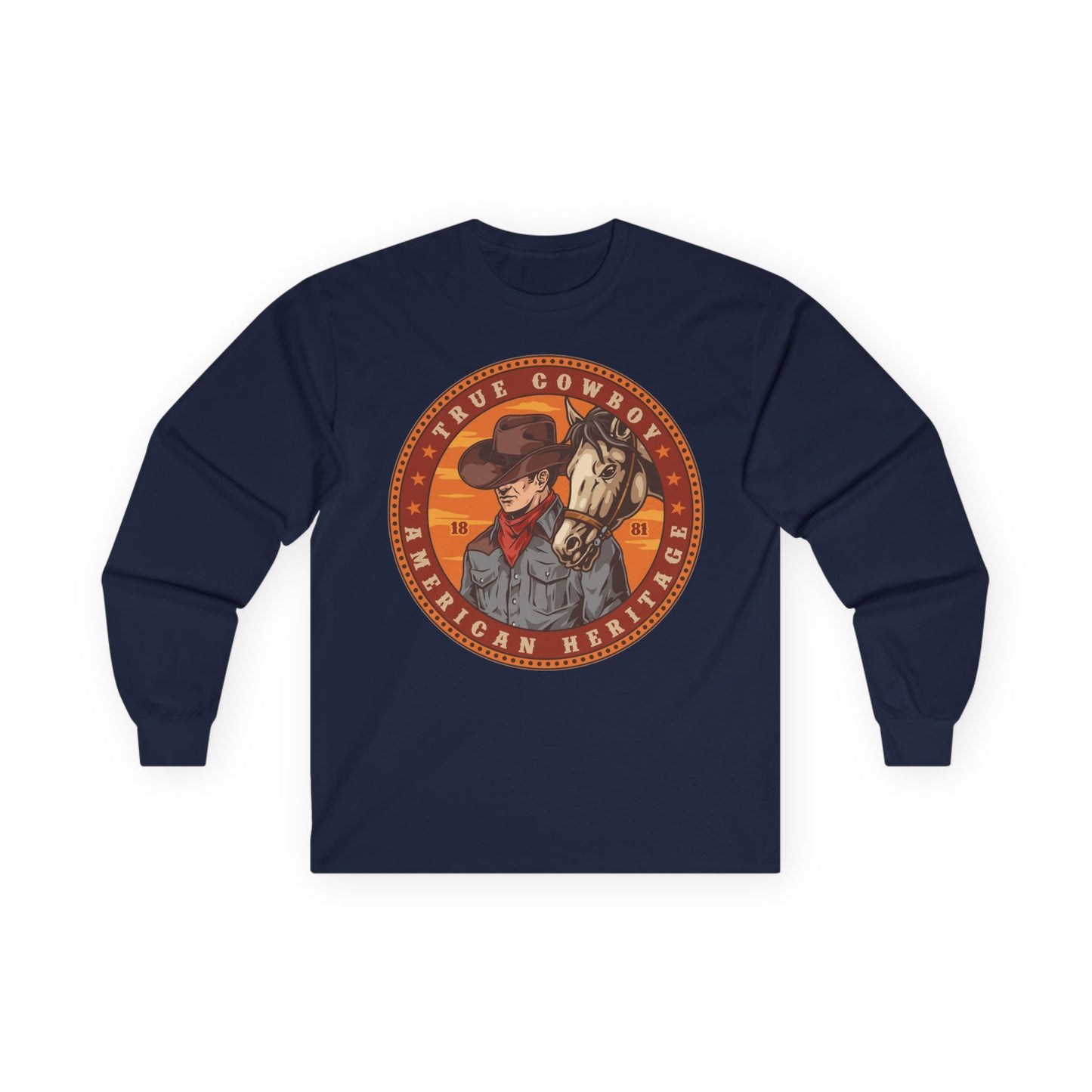 Unisex Ultra Cotton Long Sleeve Tee - True Cowboy - American Heritage