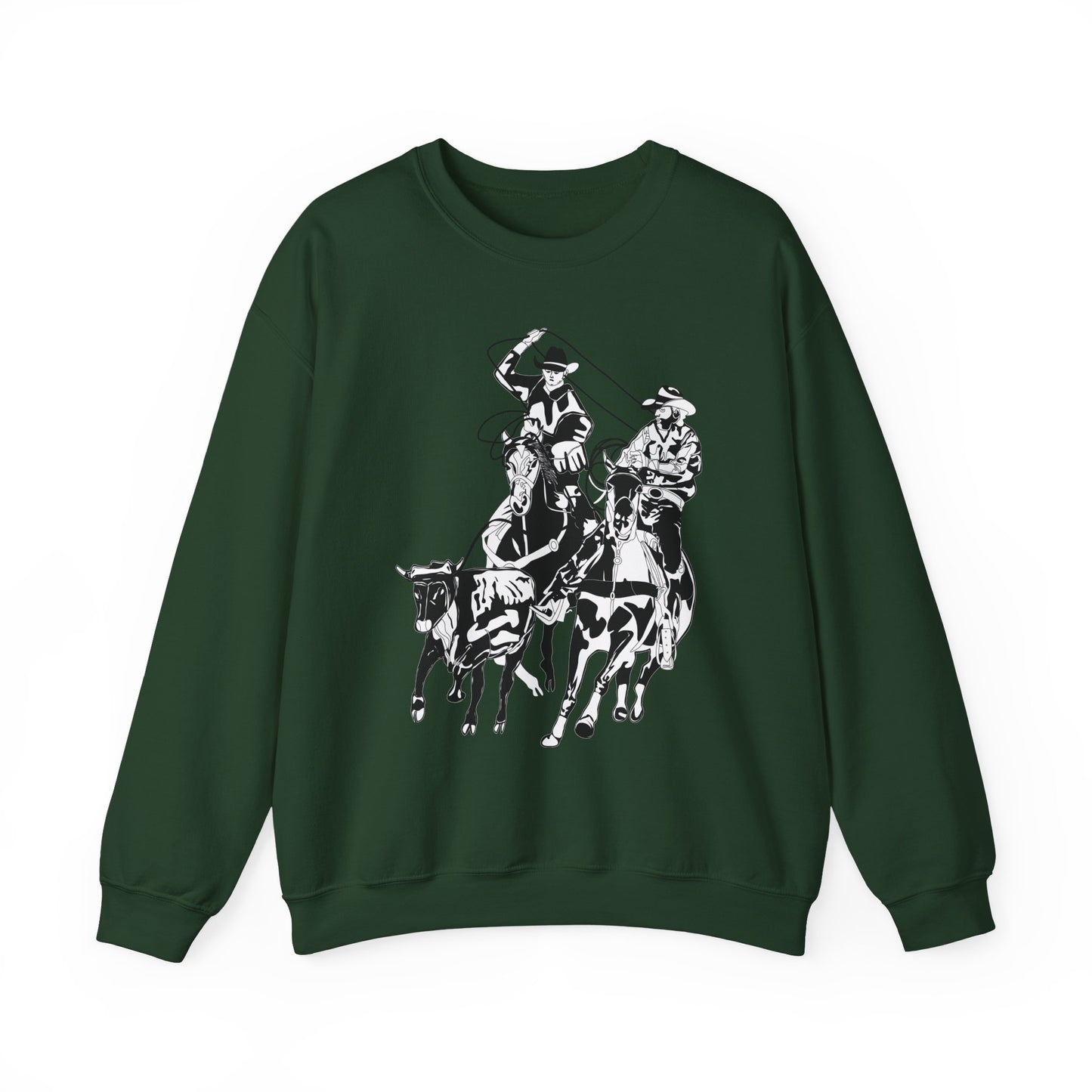 Crewneck Sweatshirt - California Rodeo - Salinas Team Roping - BW