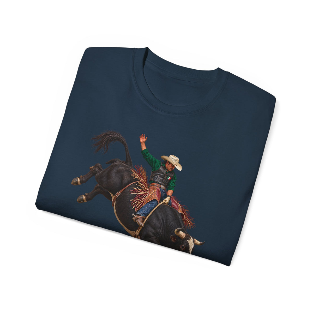 Unisex Ultra Cotton Tee - Cowboys - Bull Rider - Latino - without Text - 3D Transparent