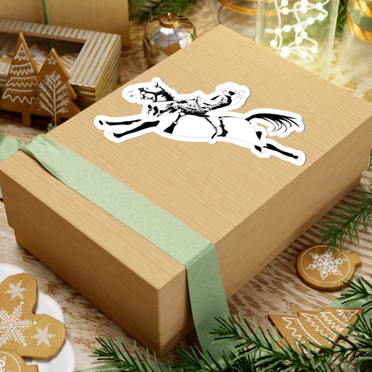 Kiss-Cut Stickers - Cowboy - Bronco Buster - BW