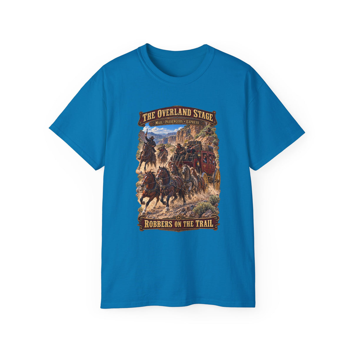 Unisex Ultra Cotton Tee - Overland Stage - Robbers on the Trail - 3D - Enhanced