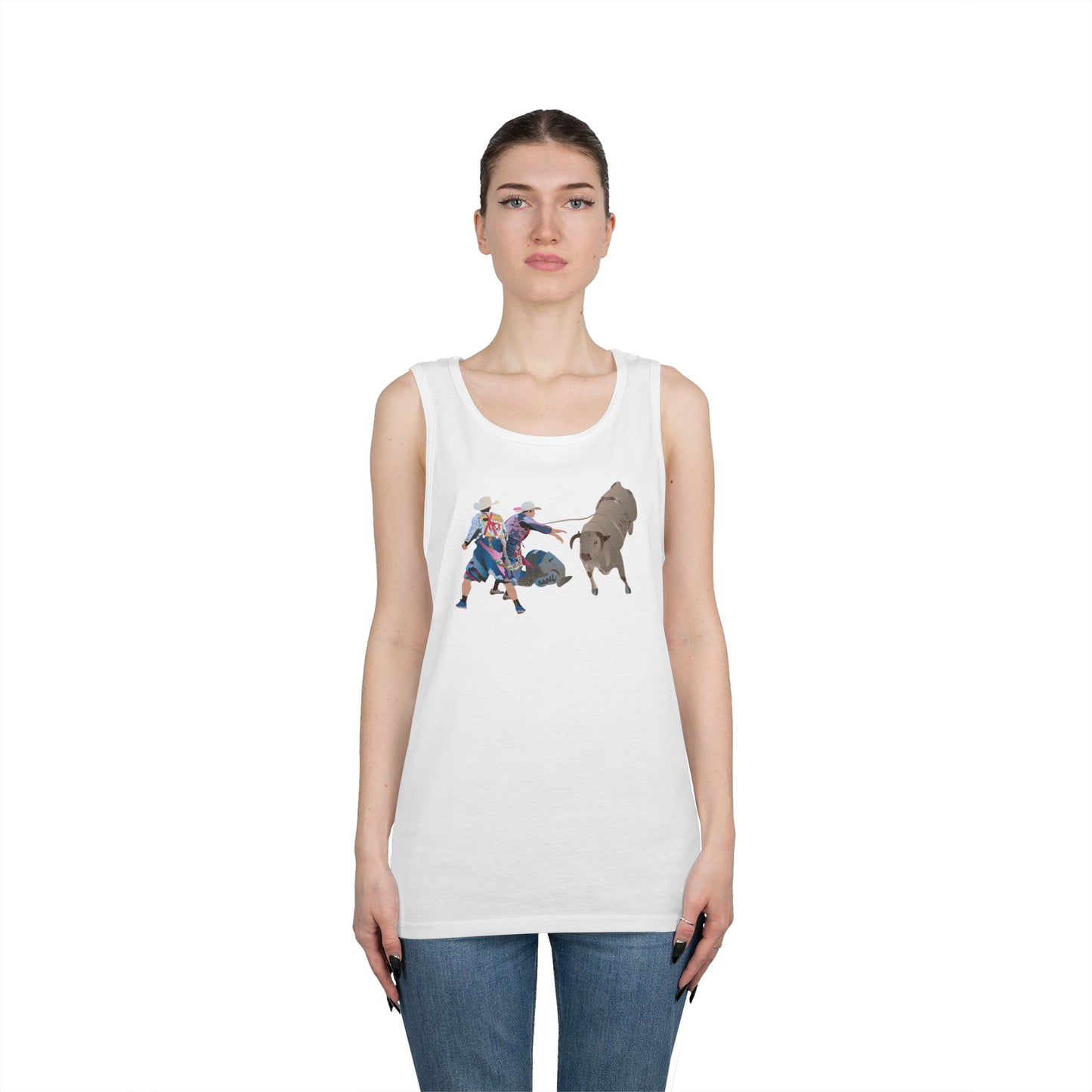 Unisex Heavy Cotton Tank Top - Clowns and Bull