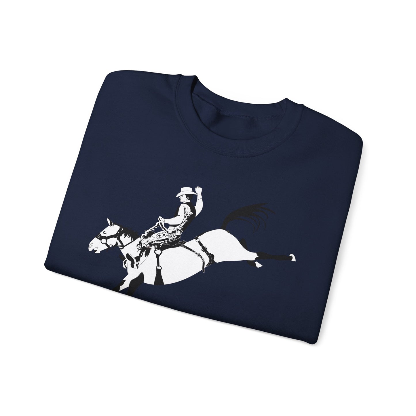 Crewneck Sweatshirt - Cowboy - Bronco Buster - BW