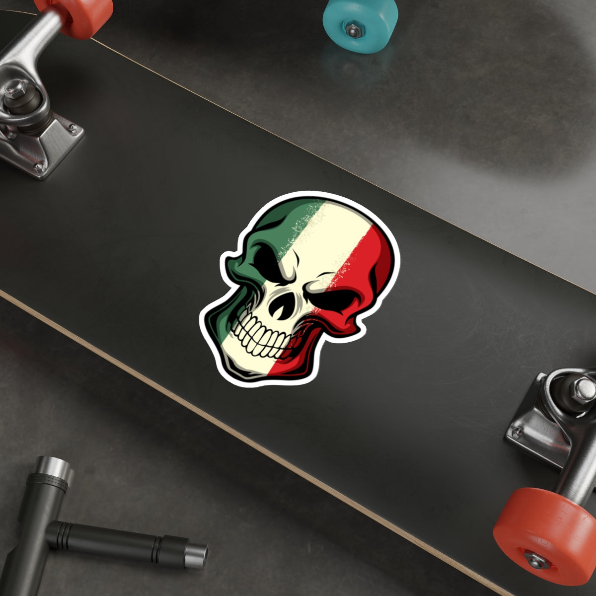 Die-cut stickers - Red White Green Skull