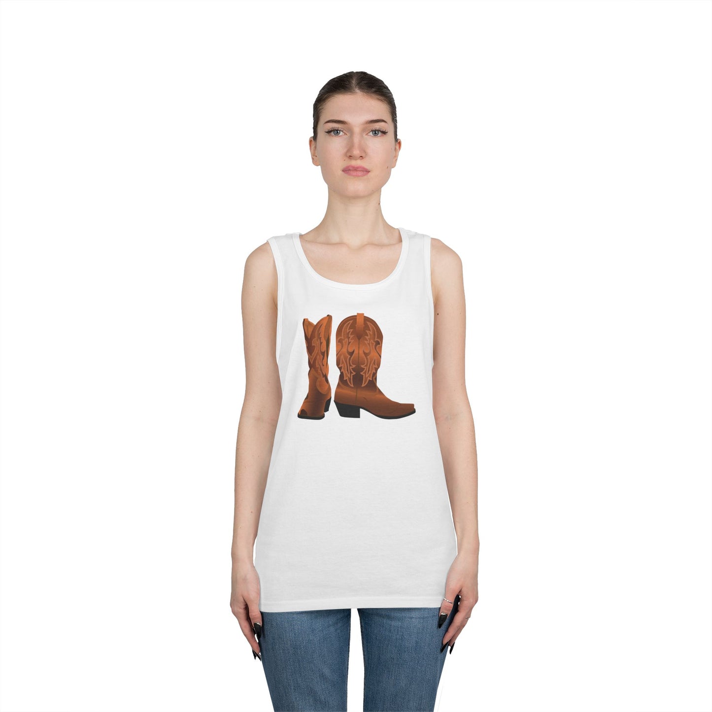 Unisex Heavy Cotton Tank Top - Rodeo - Cowboy Boots