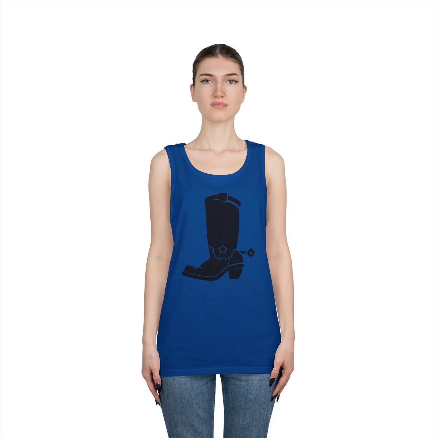 Unisex Heavy Cotton Tank Top - Western Boot with Spur X 300