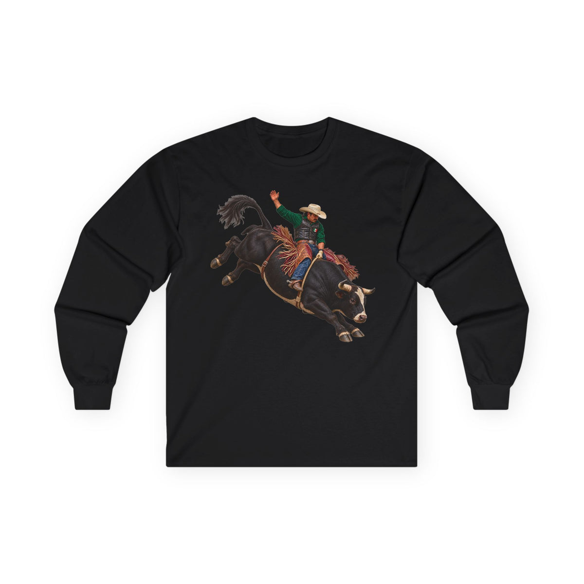 Unisex Ultra Cotton Long Sleeve Tee - Cowboys - Bull Rider - Latino - without Text - 3D Transparent