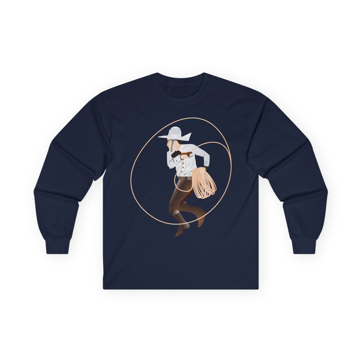 Unisex Ultra Cotton Long Sleeve Tee - Rodeo - Mexican Cowboy - Lariat