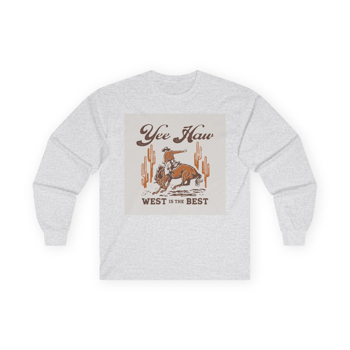 Unisex Ultra Cotton Long Sleeve Tee - Wild West Cowboy - Yee Haw