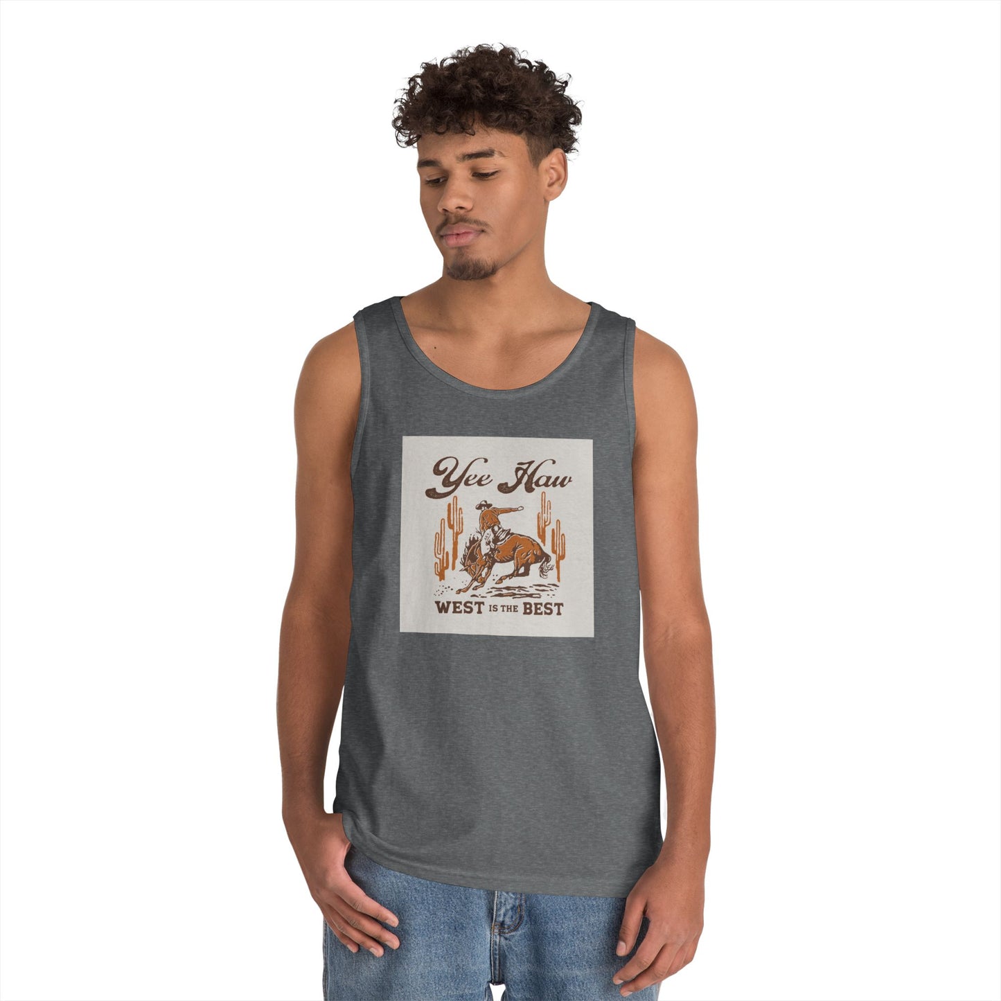 Unisex Heavy Cotton Tank Top - Wild West Cowboy - Yee Haw
