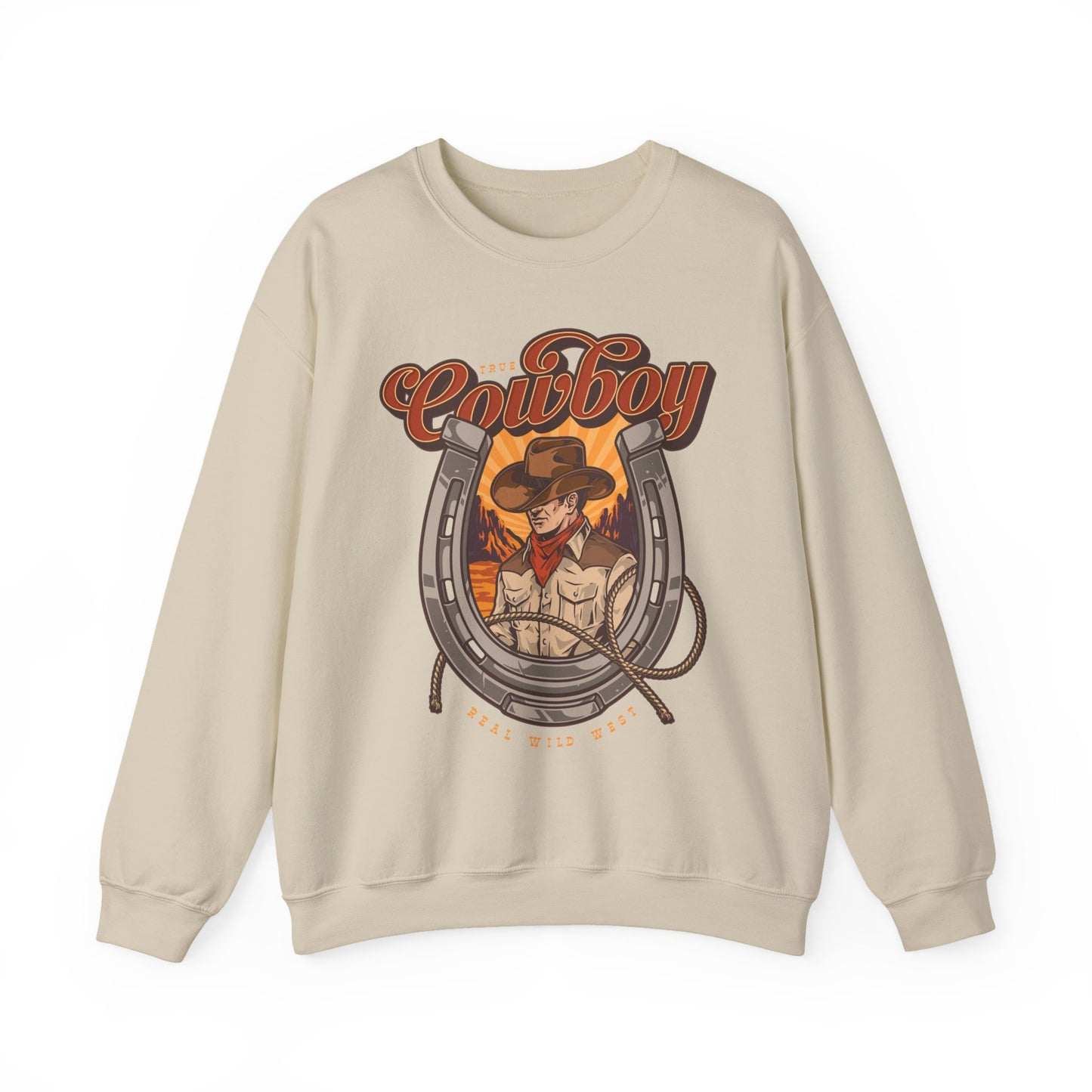 Crewneck Sweatshirt - True Cowboy - Real Wild West