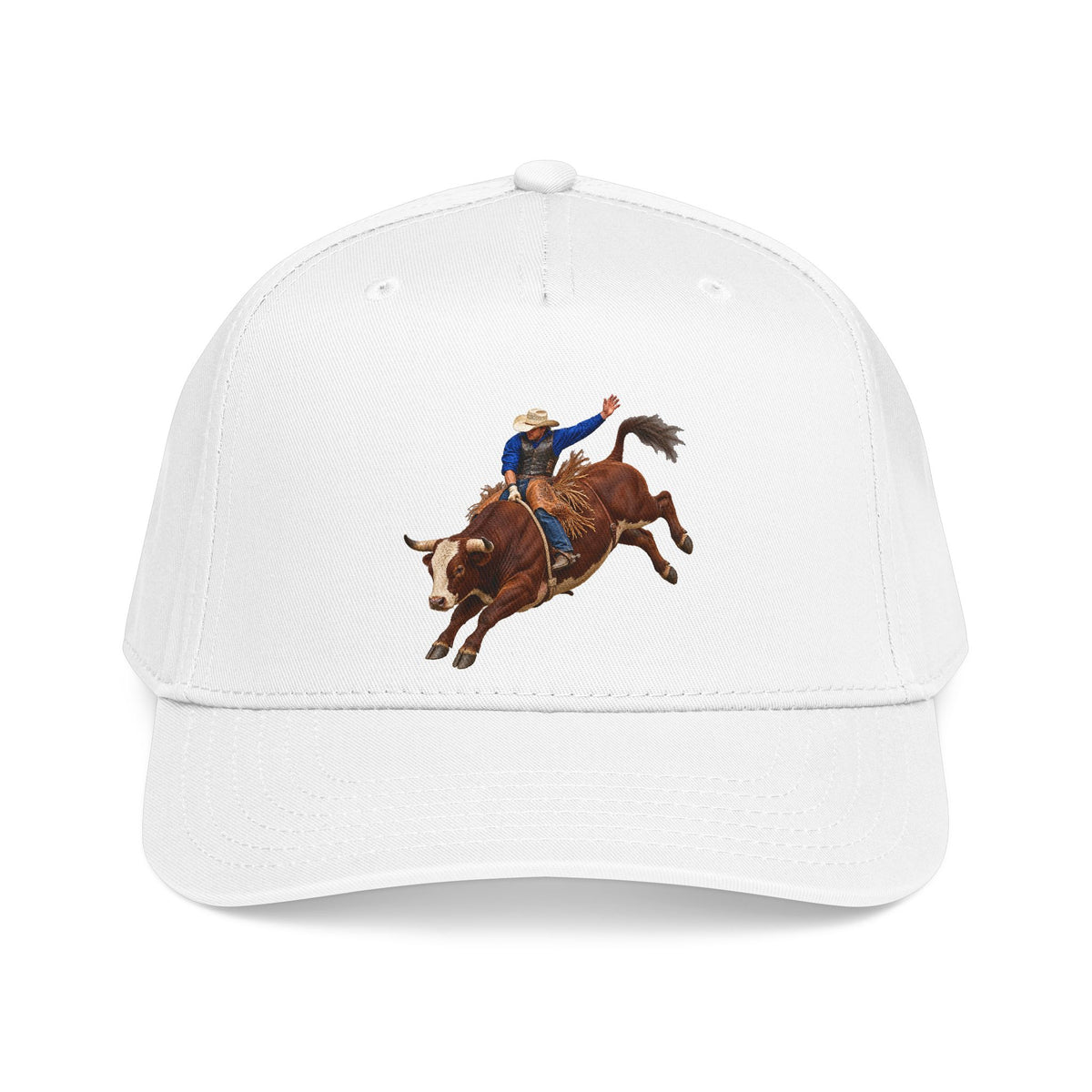 Mid Profile Baseball Cap — Cowboys - Bull Rider - Mid Ride - without Text - 3D Transparent