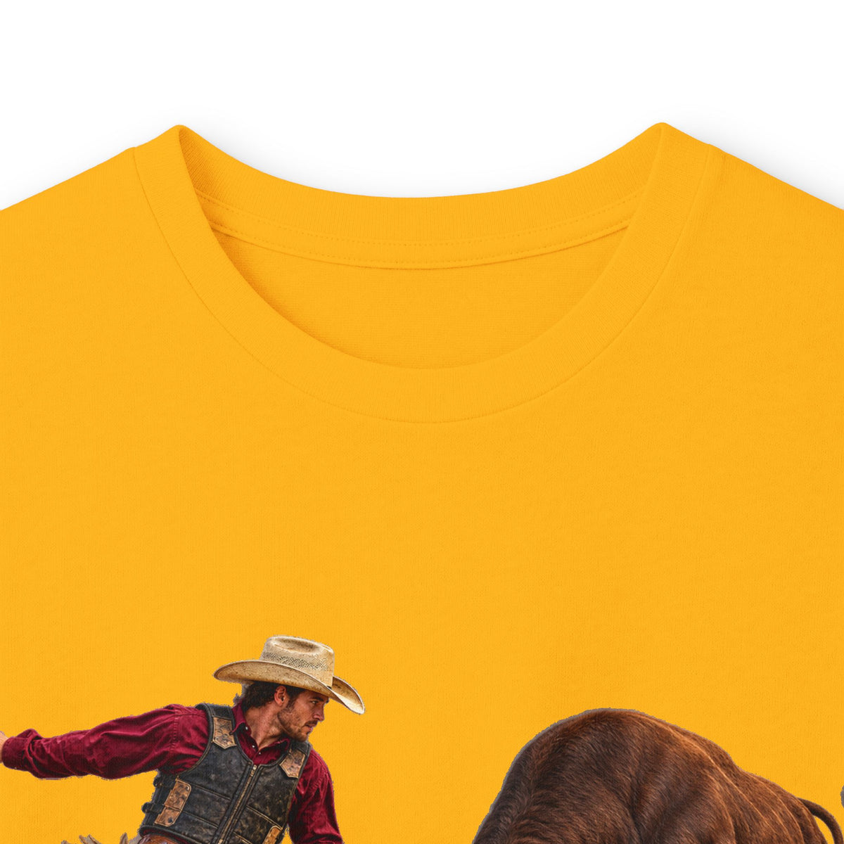 Unisex Ultra Cotton Long Sleeve Tee - Cowboys - Cowboy and Bull - Color - 3D Transparent