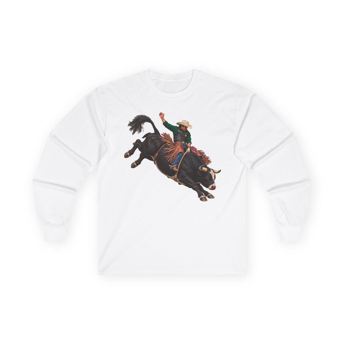 Unisex Ultra Cotton Long Sleeve Tee - Cowboys - Bull Rider - Latino - without Text - 3D Transparent
