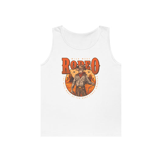 Unisex Heavy Cotton Tank Top - Wild West Rodeo - True American - The Wild West At Its Best