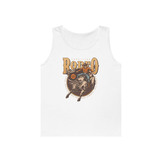 Unisex Heavy Cotton Tank Top - Tradition Rodeo Bull - Real Cowboys