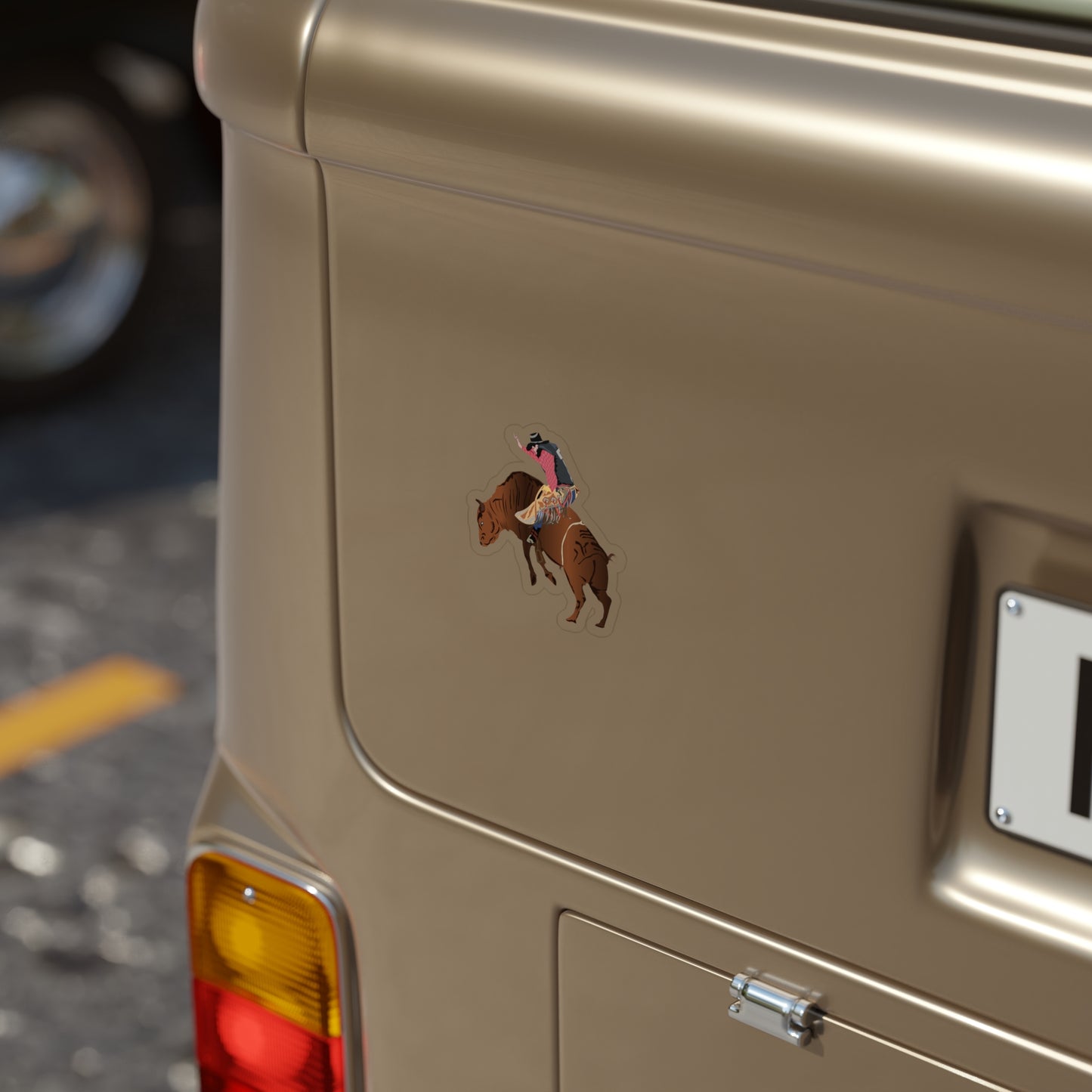 Cowboy Bull-Rider Die-Cut Sticker - Transparent Outdoor Decor, Perfect for Laptops, Cars, Water Bottles, Gifts, and Western Lovers