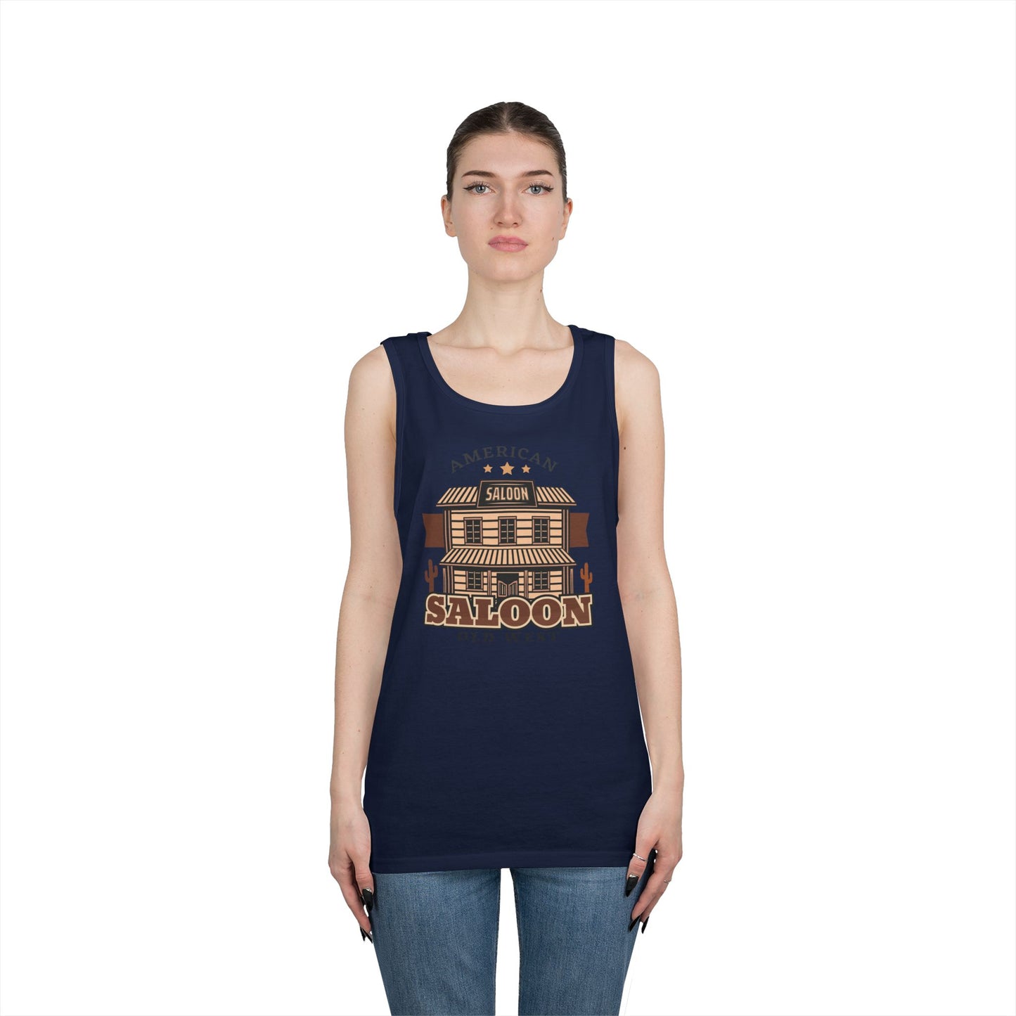 Unisex Heavy Cotton Tank Top - American Cowboy - Saloon - Wild West