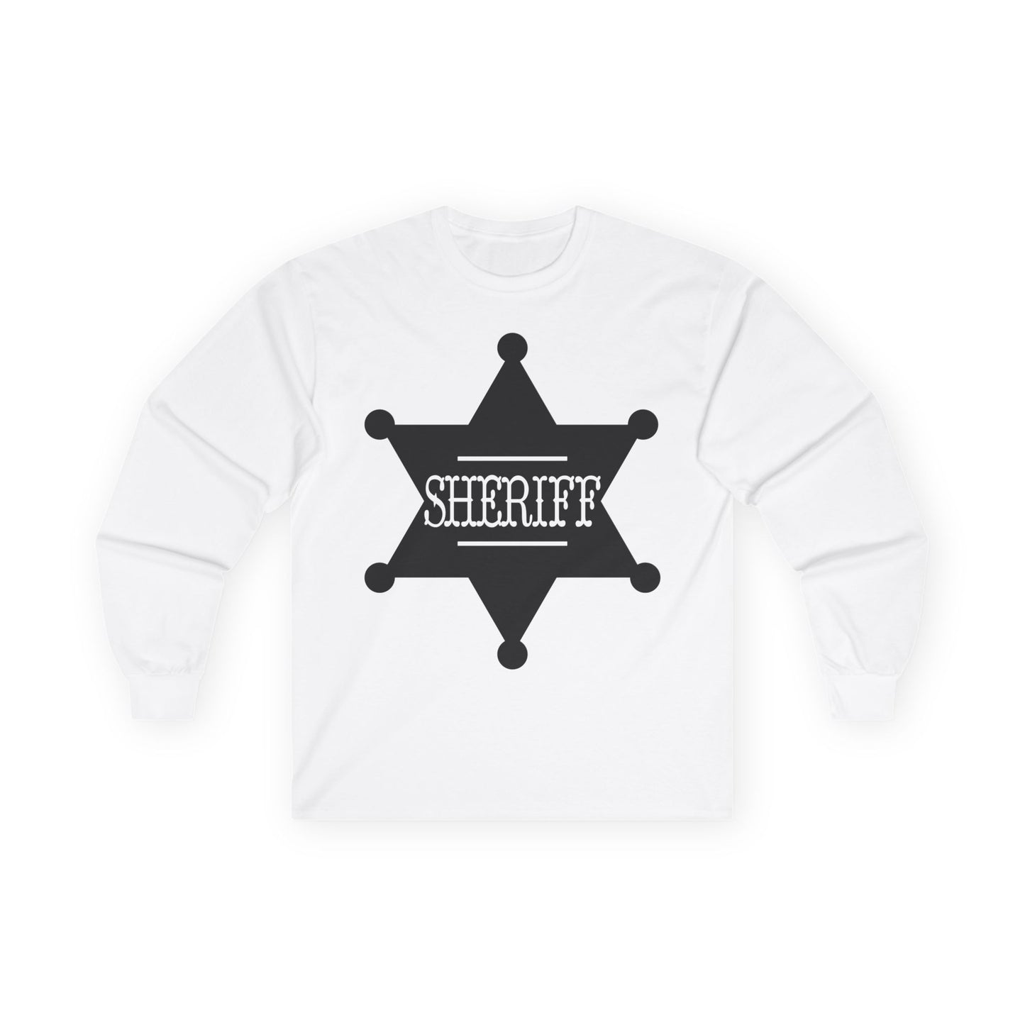 Unisex Ultra Cotton Long Sleeve Tee - Sheriff Badge w Txt Sheriff X 300