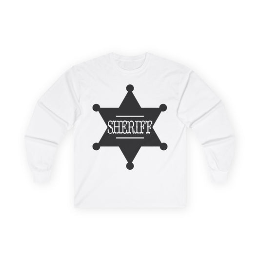Unisex Ultra Cotton Long Sleeve Tee - Sheriff Badge w Txt Sheriff X 300