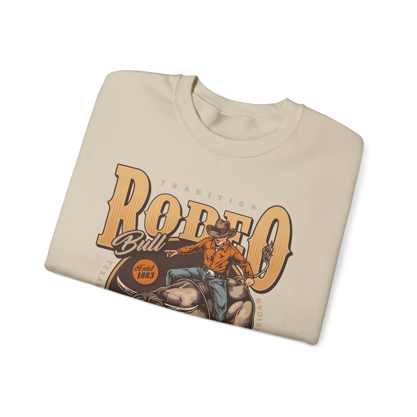 Crewneck Sweatshirt - Tradition Rodeo Bull - Real Cowboys