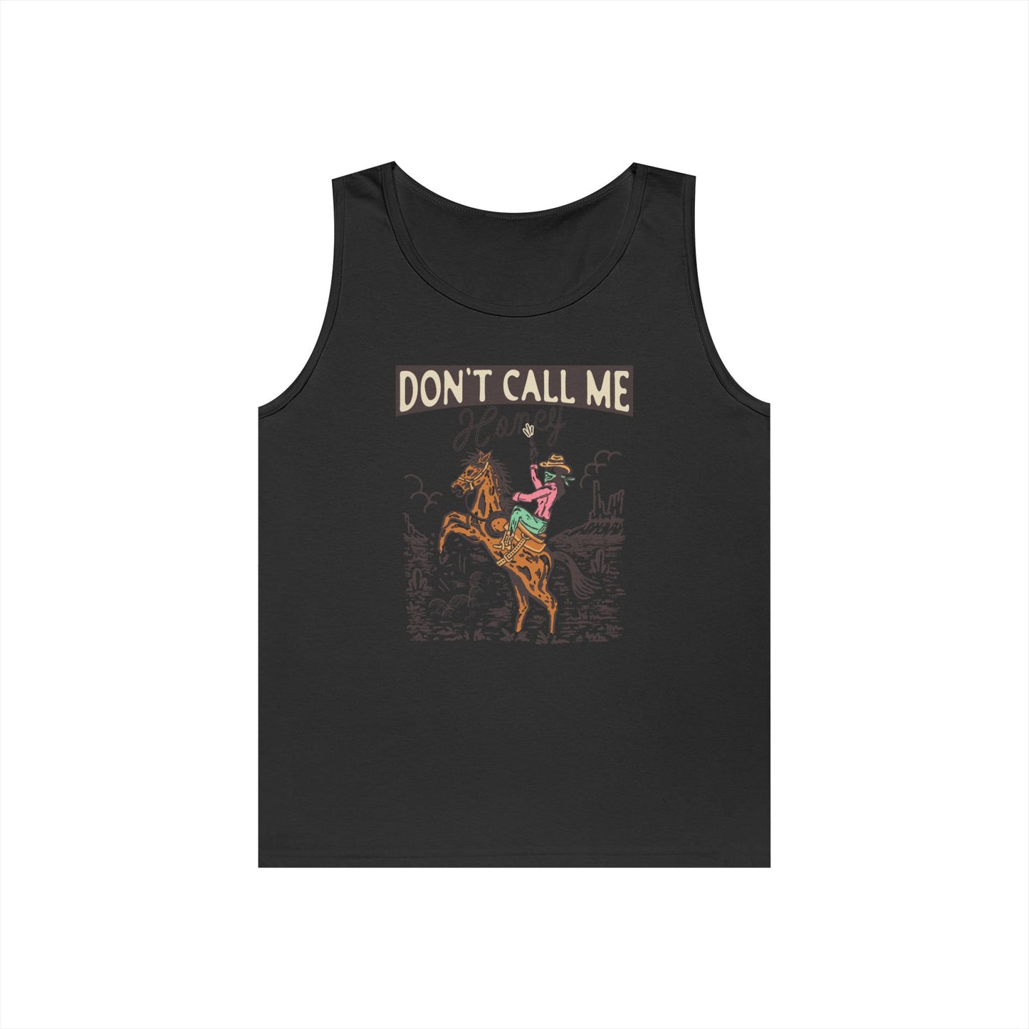 Unisex Heavy Cotton Tank Top - Cowgirl Rodeo Western - Dont Call Me Honey