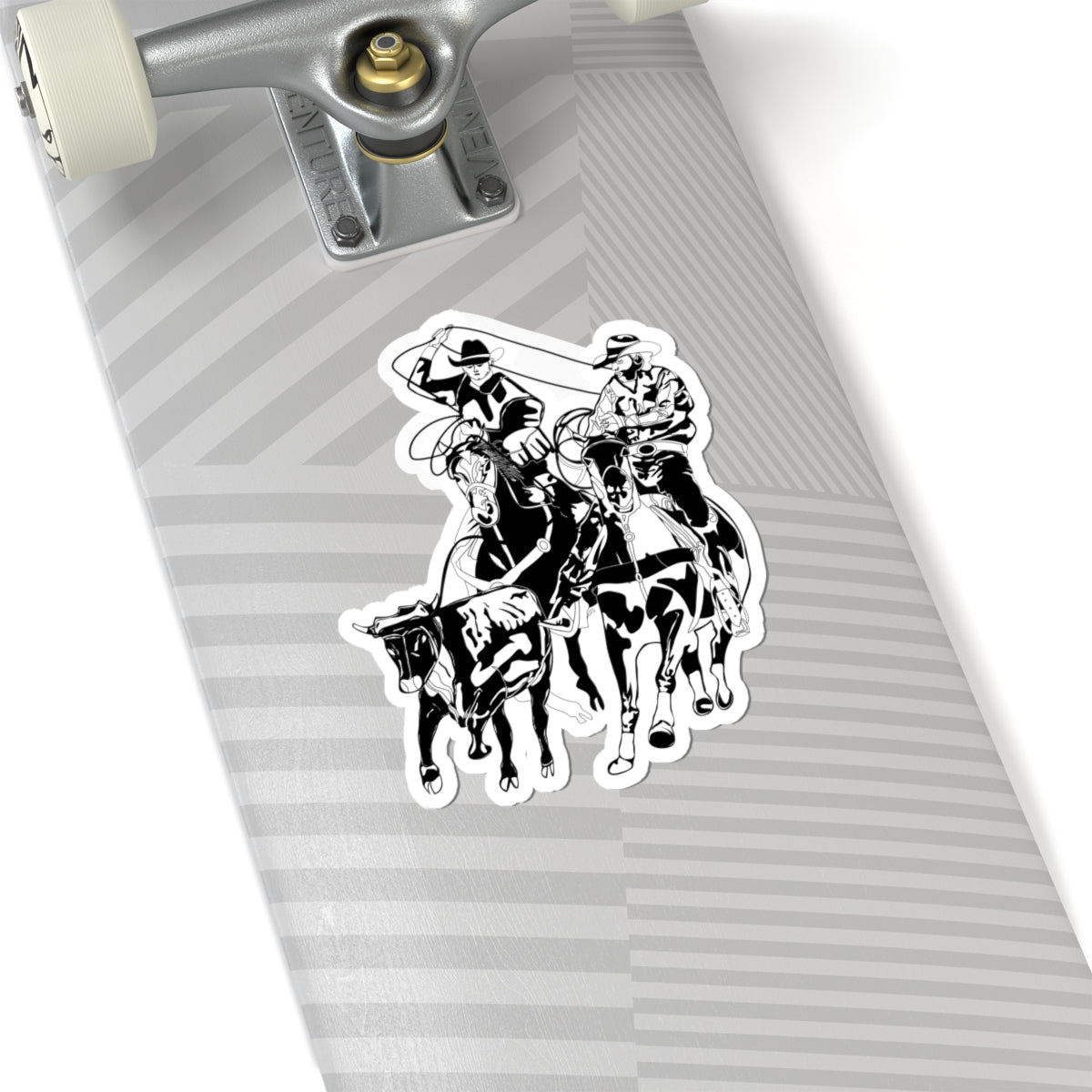 Kiss-Cut Stickers - California Rodeo - Salinas Team Roping - BW