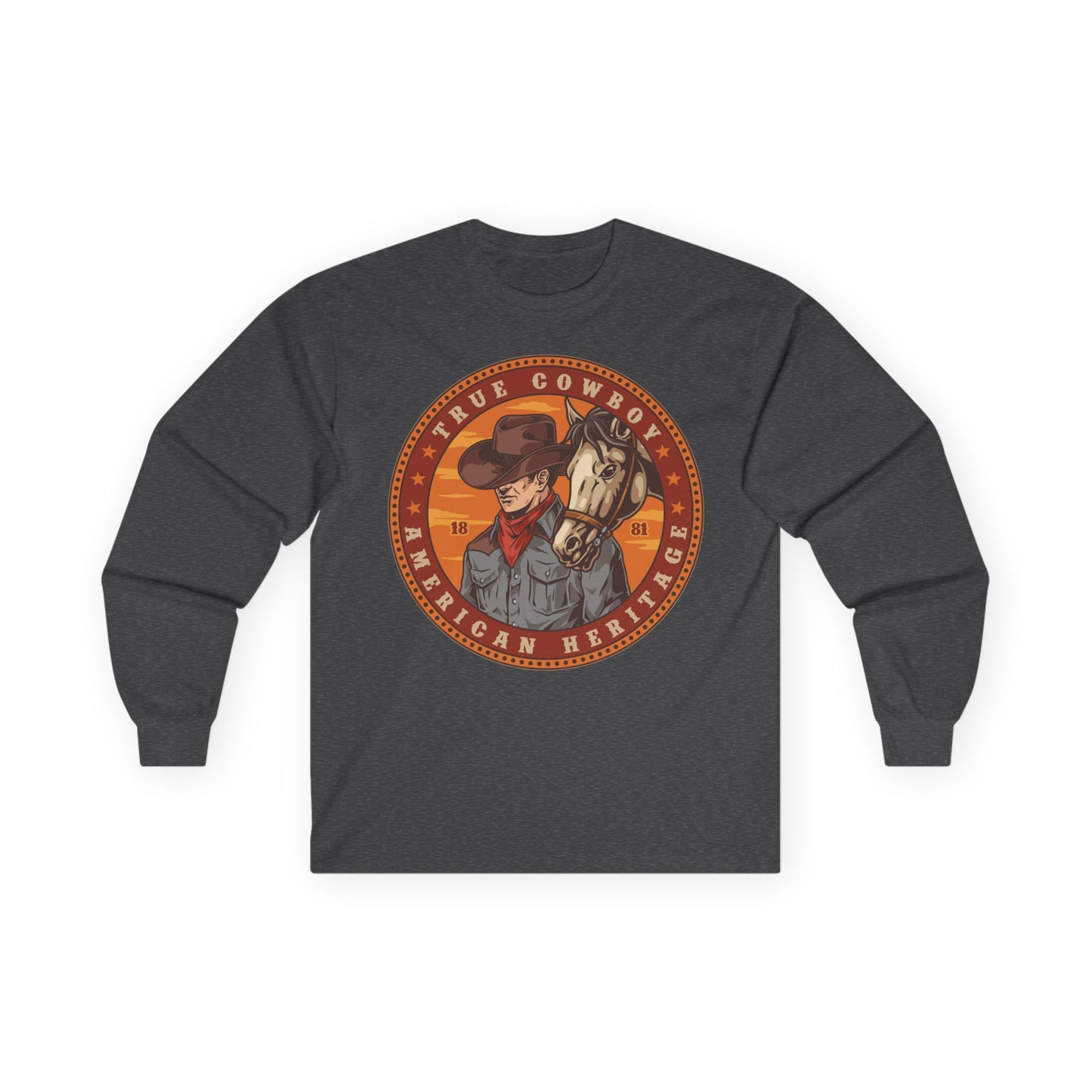 Unisex Ultra Cotton Long Sleeve Tee - True Cowboy - American Heritage