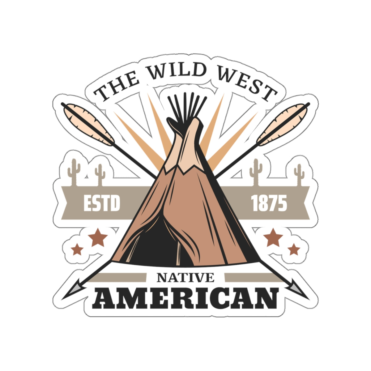 Die-cut stickers - The Wild West - Native American