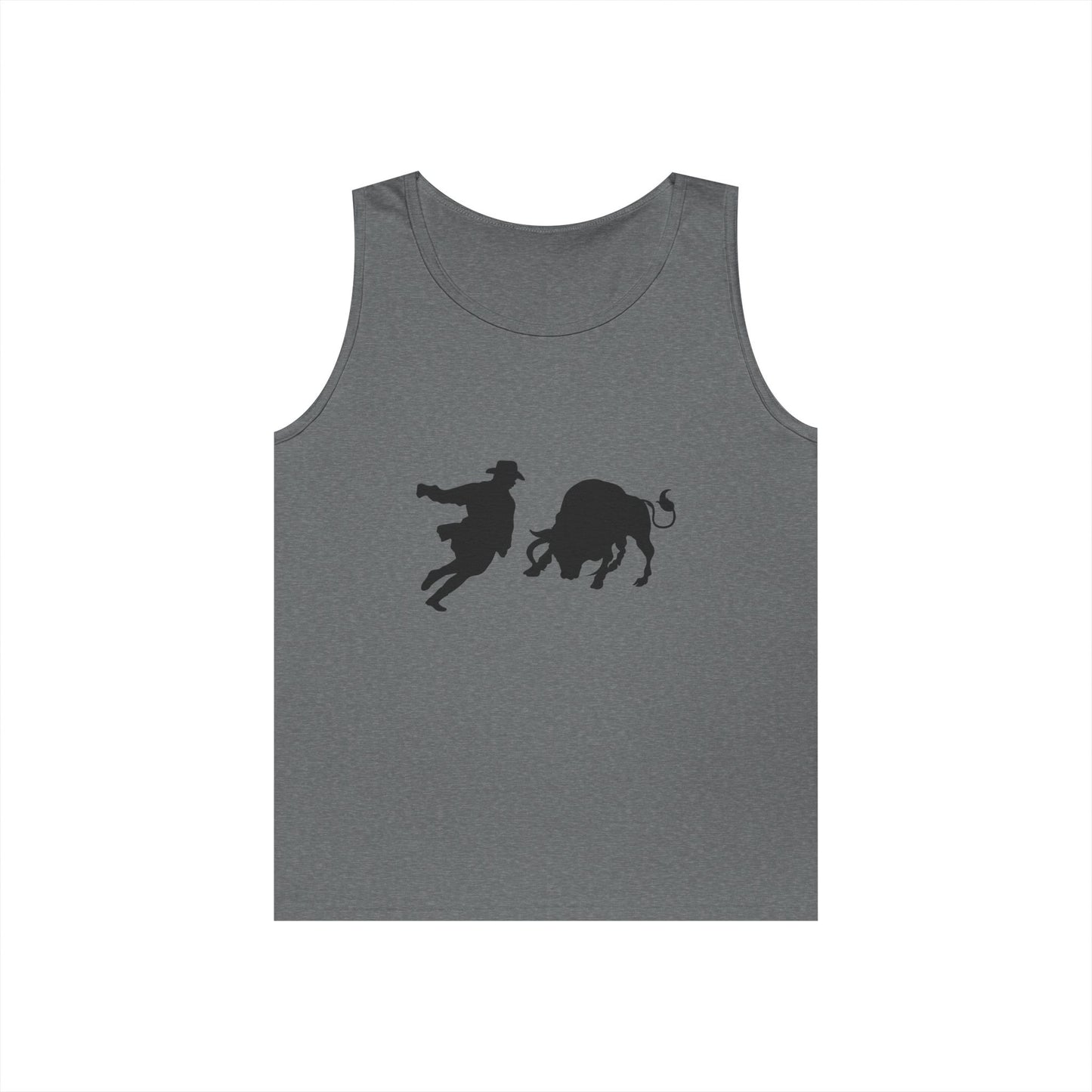 Unisex Heavy Cotton Tank Top - Clown and Bull - Silhouette