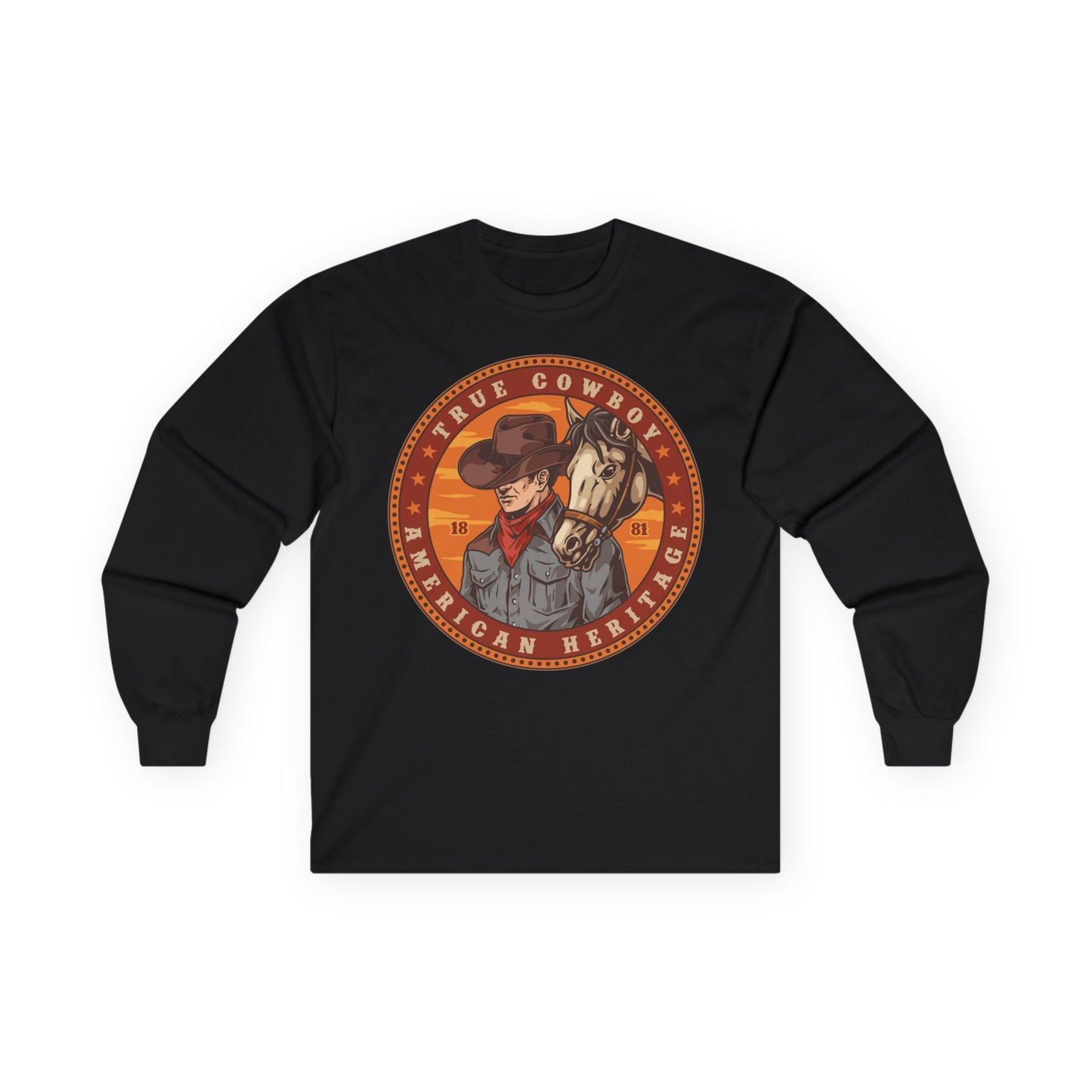 Unisex Ultra Cotton Long Sleeve Tee - True Cowboy - American Heritage