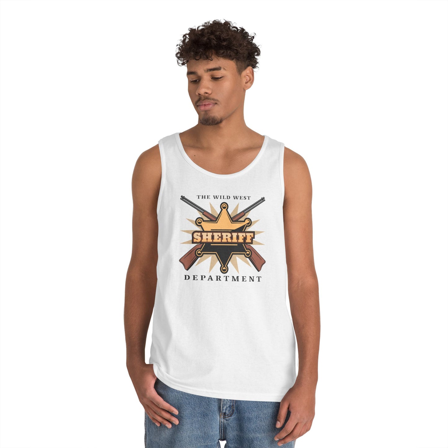 Unisex Heavy Cotton Tank Top - Western Cowboy - The Wild West - Sheriff Department