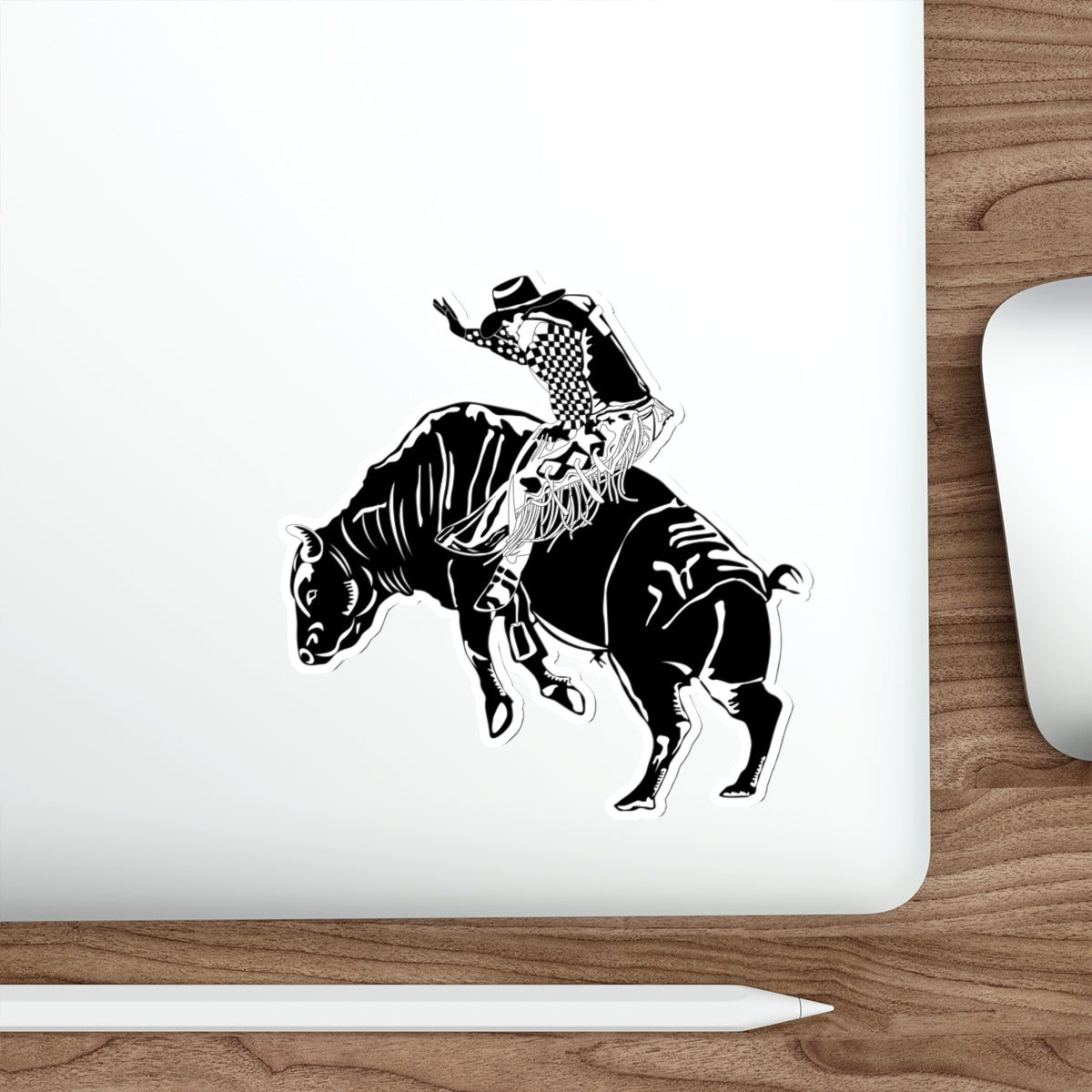 Die-cut stickers - Cowboy - Bull Rider - BW