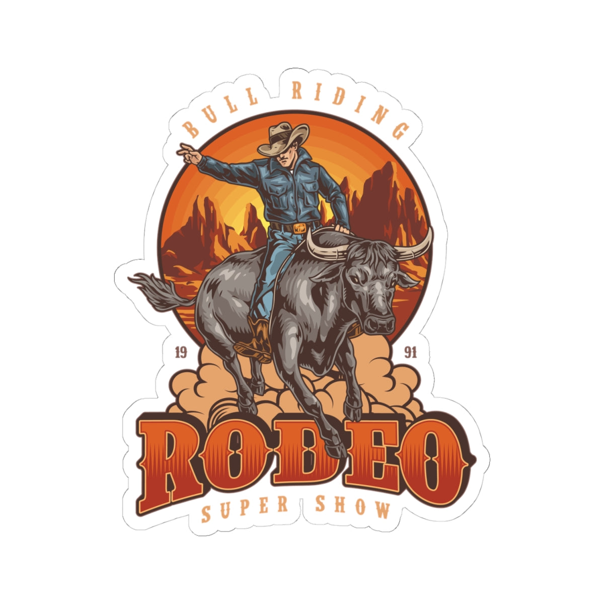 Kiss-Cut Stickers - Bull Riding - Rodeo Super Show