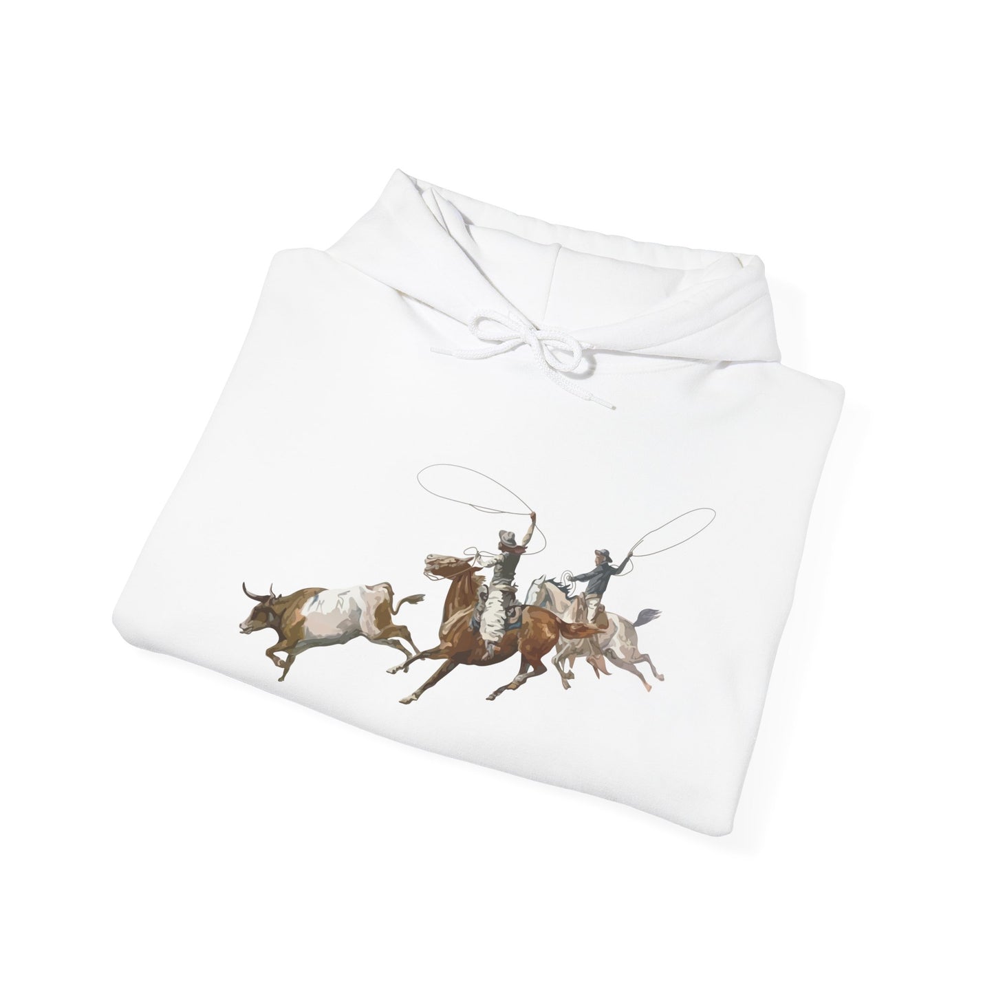 Unisex Hoodie - 2 Cowboys Roping 1 Longhorn X 300