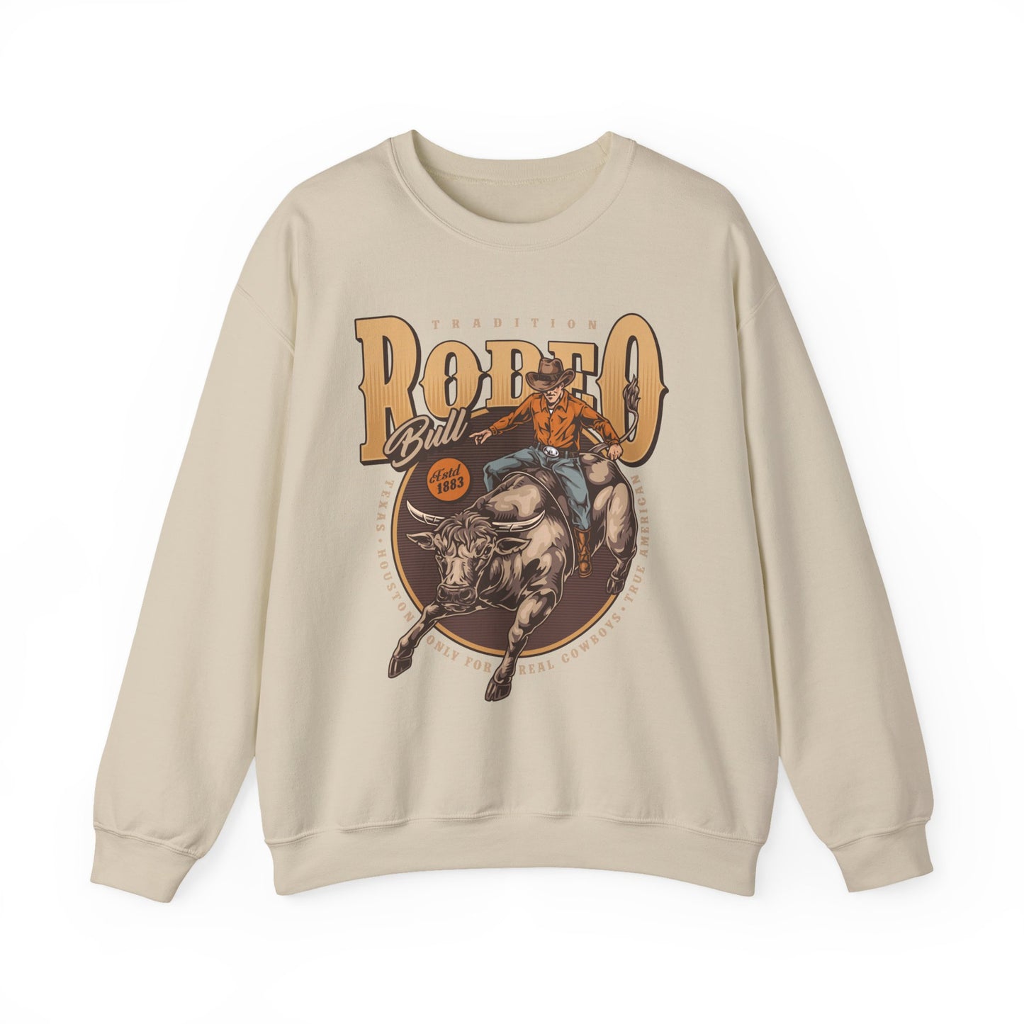 Crewneck Sweatshirt - Tradition Rodeo Bull - Real Cowboys