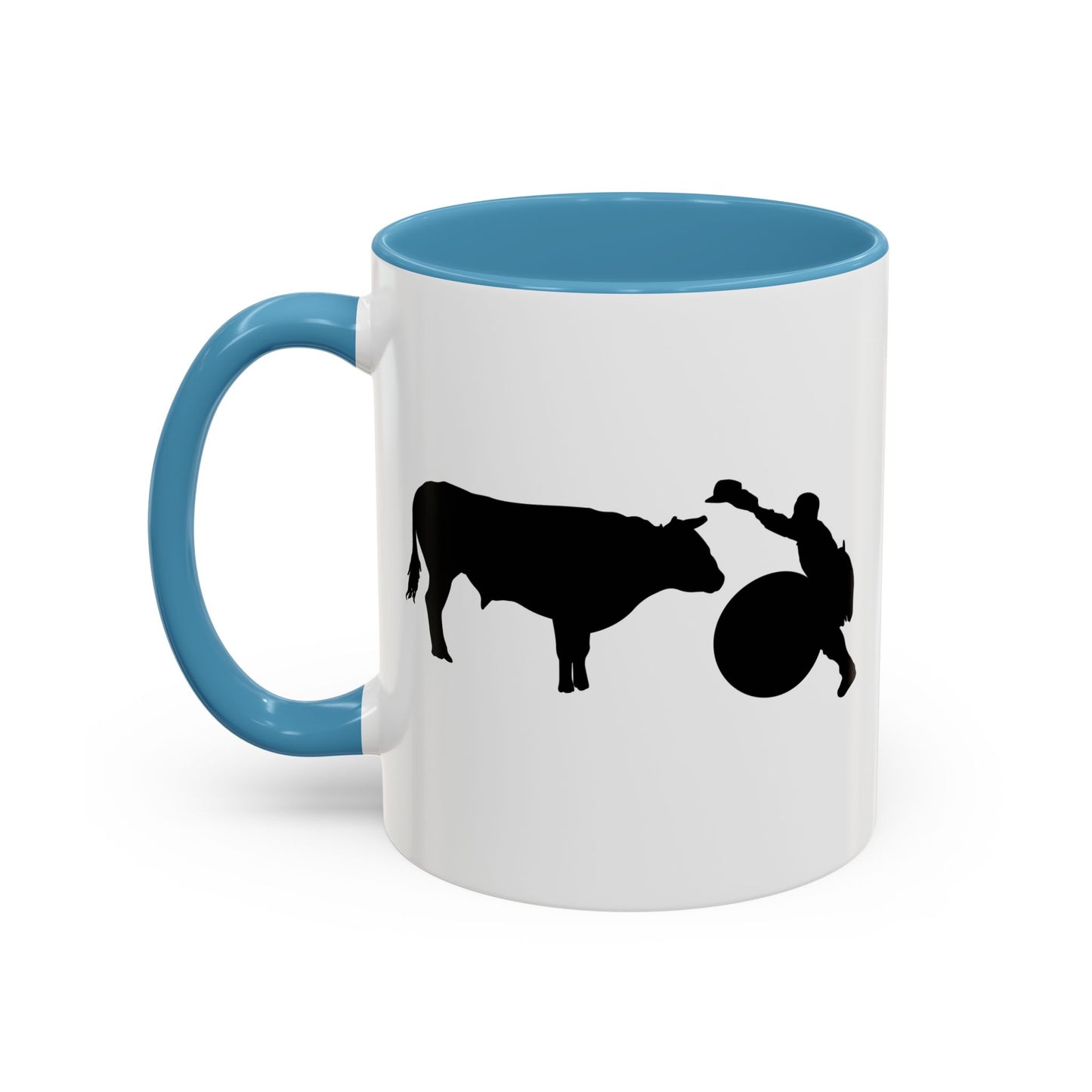 Accent Coffee Mug (11, 15oz) - Clown and Bull - Silhouette - V2