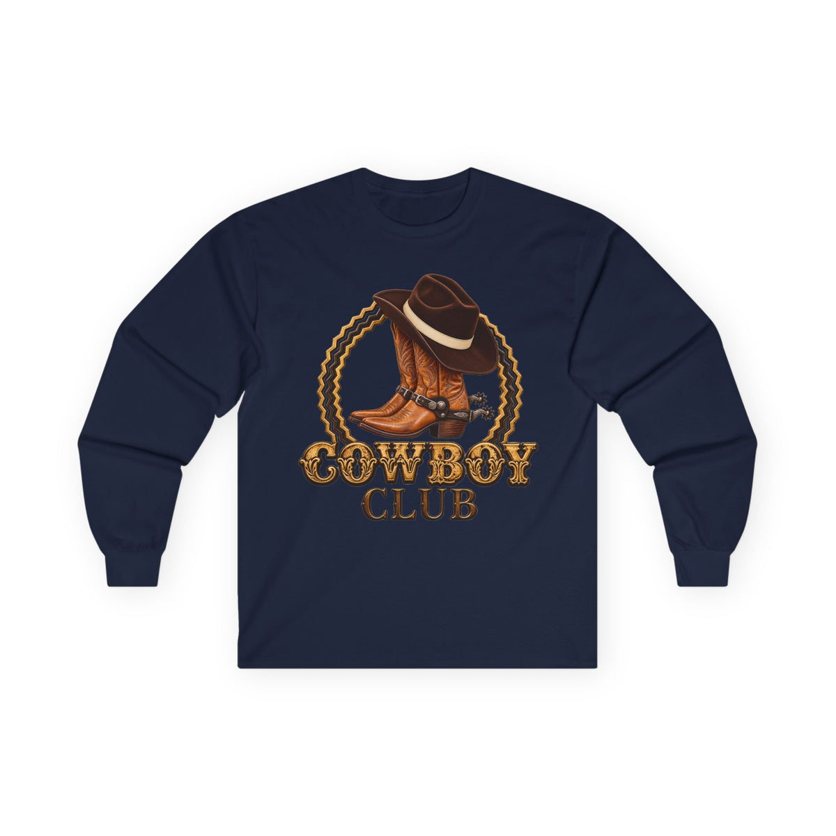 Unisex Ultra Cotton Long Sleeve Tee - Cowboys - Cowboy Club - Color - 3D Transparent